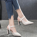 Scarpin de Couro - Salto Bloco Confortável (Promoção Início de Ano)